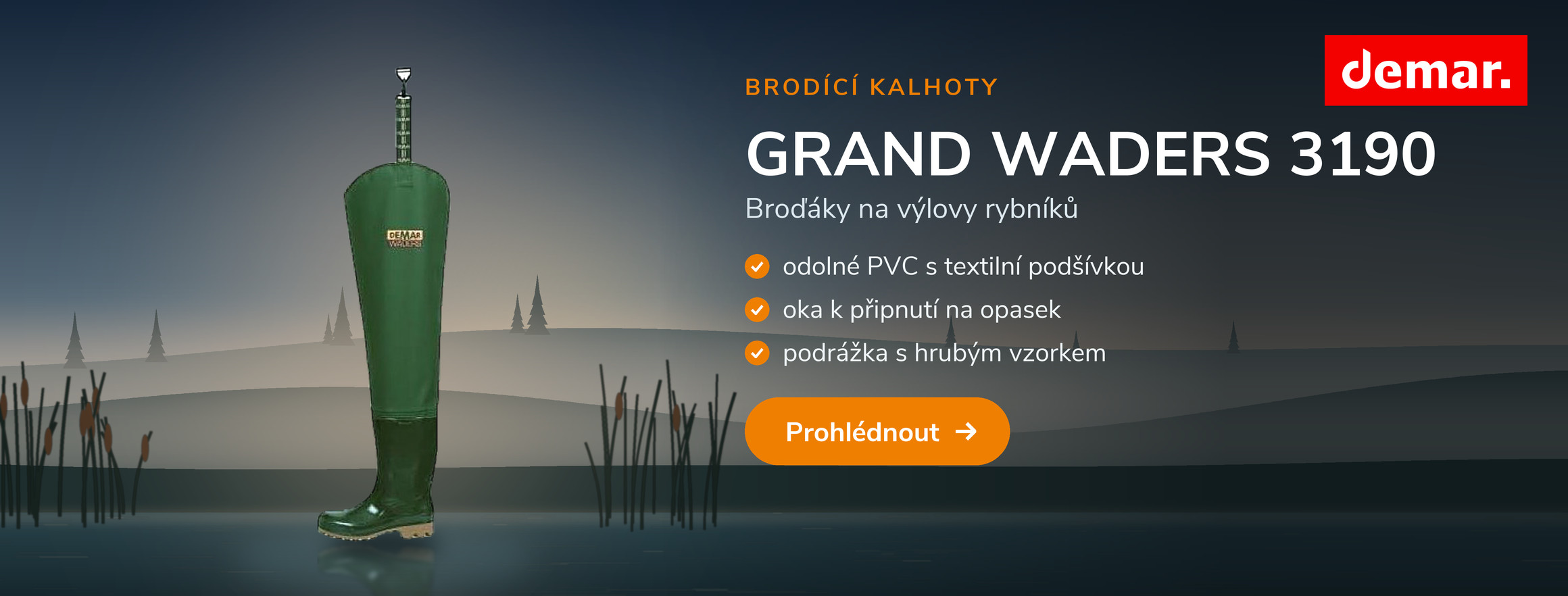 Rybářské brodící holínky Demar GRAND WADERS 3190